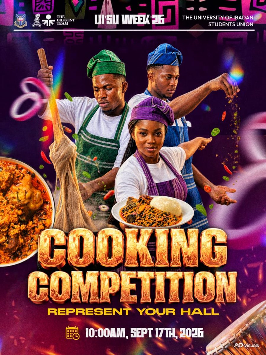 studentsunionui's tweet photo. THE ULTIMATE BATTLE OF FLAVOR🍲🔥

​Which Hall of Residence cooks the best meal in UI? We find out at the UISU Week '26 Cooking Competition!

​#CookingCompetition #UnionWeek #GrandMosaic #UISU https://t.co/7C3L1xQJAC