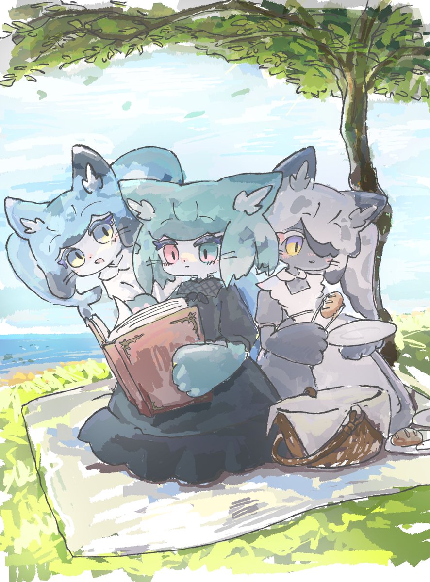 MapleSyrup_vrc's tweet photo. 3人でピクニック！
#lethal_cats https://t.co/Ly5ij56eW3