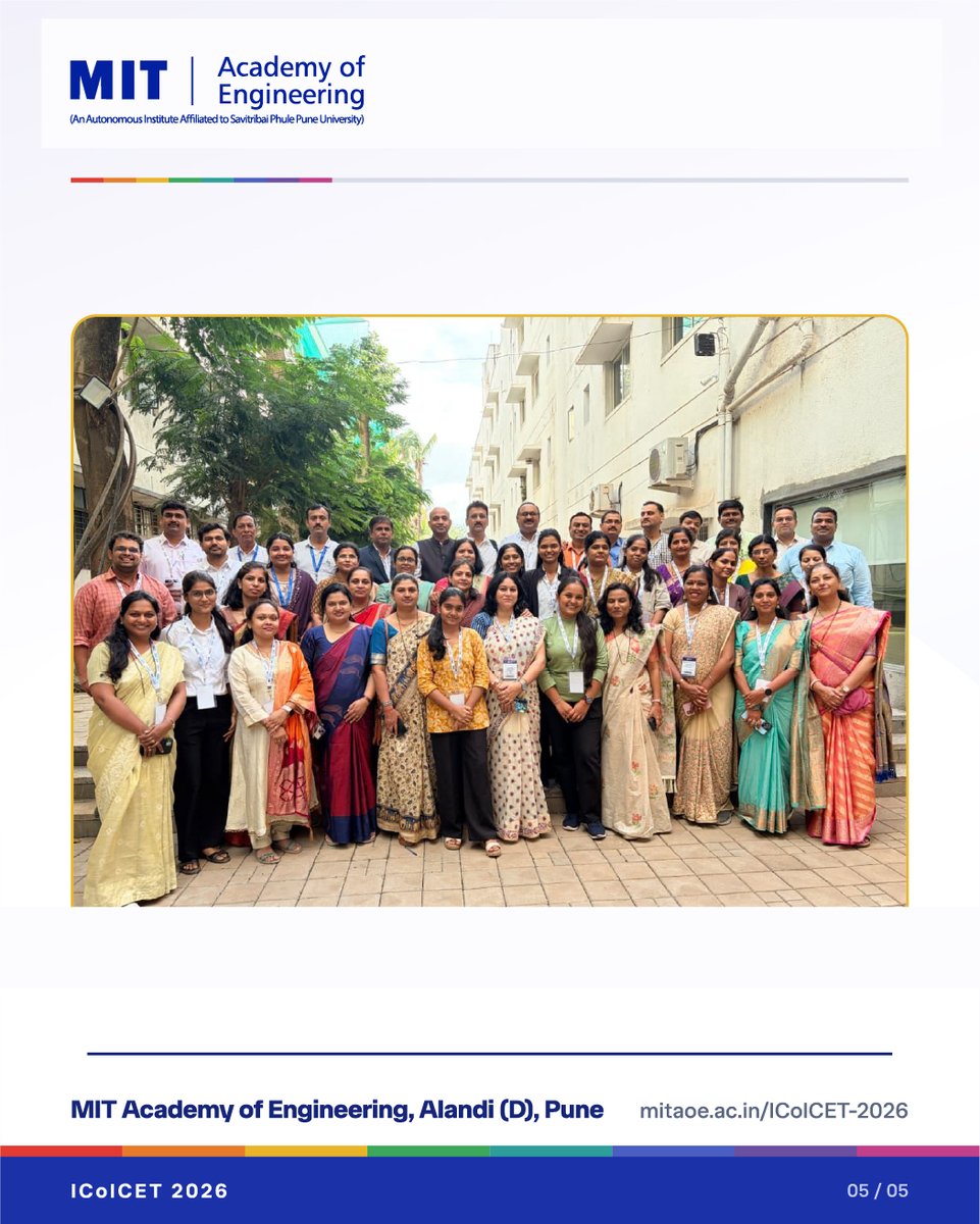 MITAOE's tweet photo. 🌐 ICoICET 2026 brought together global minds for three days of knowledge exchange, emerging technologies, and meaningful collaboration. 💡🤝 📸 A glimpse of the people, moments, and collective efforts that made the conference a memorable experience. ✨ https://t.co/TjuvIcw0aZ