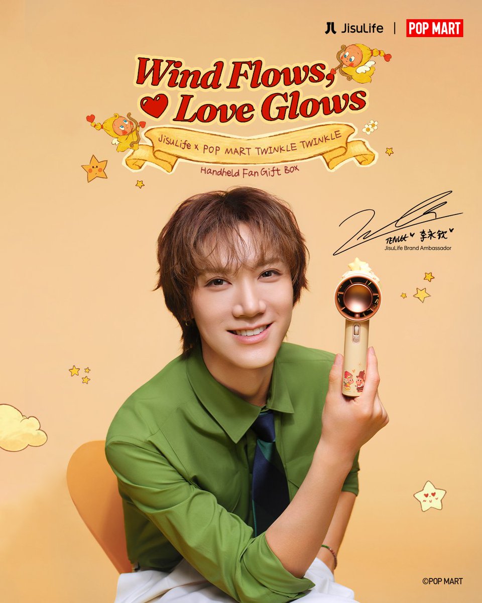 JisuLifeGlobal's tweet photo. A new chapter begins with JisuLife and POP MART @POPMARTGlobal . 🌟

Welcome TEN @TEN_offcl as JisuLife’s Brand Ambassador. ✨

This season, we’re bringing JisuLife × POP MART TWINKLE TWINKLE Handheld Fan Gift Box to life —
a special collaboration where imagination meets refreshing comfort. 💫

Product Launch Date: September 30 at 8:00 AM (PDT)

💛Stay tuned for more updates!

#JisuLife #WindFlowsLoveGlows #POPMART #TWINKLETWINKLE #JisuLifexTEN