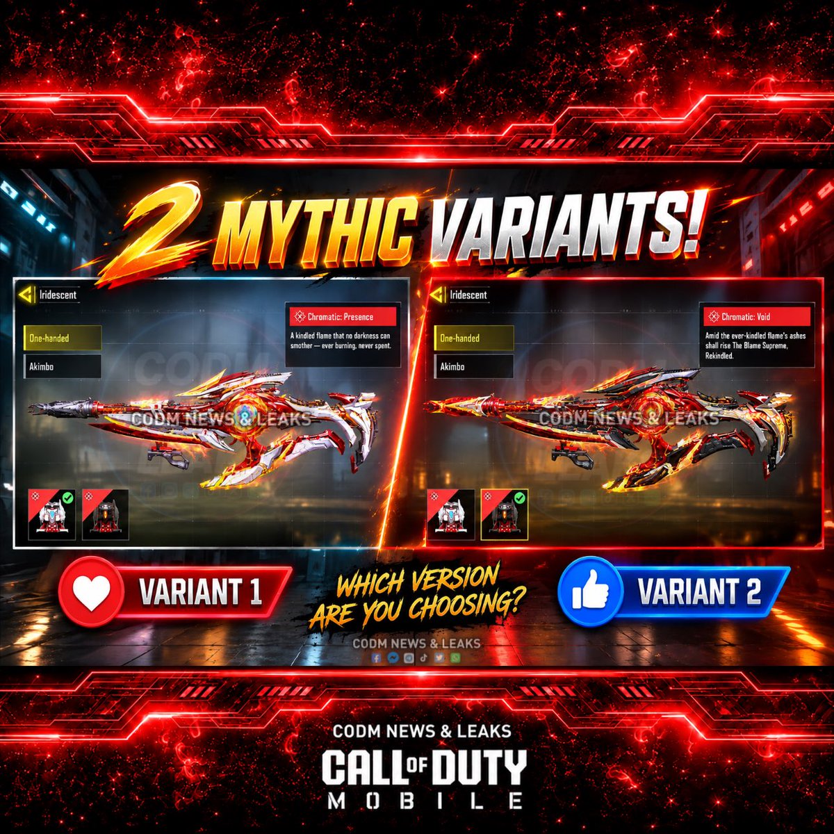 CODMLeaksHQ's tweet photo. ⚡ MYTHIC STATIC-HV - TWO VARIANTS! 🔥

The Mythic STATIC-HV features 2 visual variants, with the second offering a more enhanced look and effects. 👀

⚠️ Upgrade the gun to max level to unlock both variants!

#CODMobile #CODM #CODMLeaks #Mythic #Season8 https://t.co/wS81ccoBJf