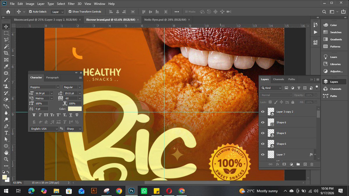 graphics49425's tweet photo. "Drop your honest opinion in the comments 👇”

RicRose snacks flyer
I deliver design solutions that speak Brands that sell ✍️✅ 

#chatmeup
#visualdesigner
#letscreate📈✅ https://t.co/gnOgfaV3Fe