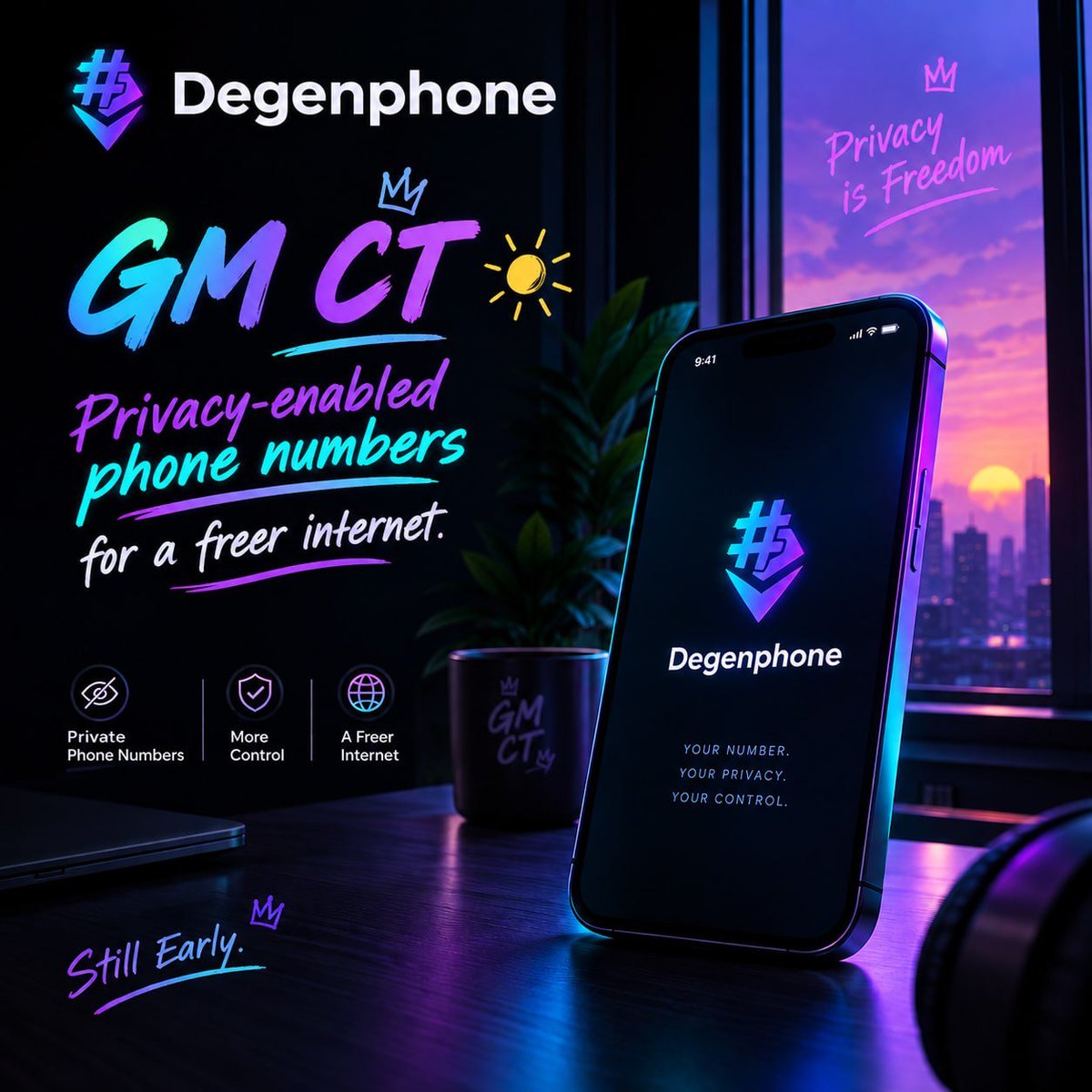 Unclesile_'s tweet photo. gm CT ☀️

I love Fridays.

I love privacy-enabled phone numbers too. 

Starting the weekend knowing your number, calls, and digital identity don’t have to be fully exposed just hits different.

Degenphone is building for that future. 📱🛡

gm if you’re still early. 🫡 https://t.co/rXFWCHBc0j
