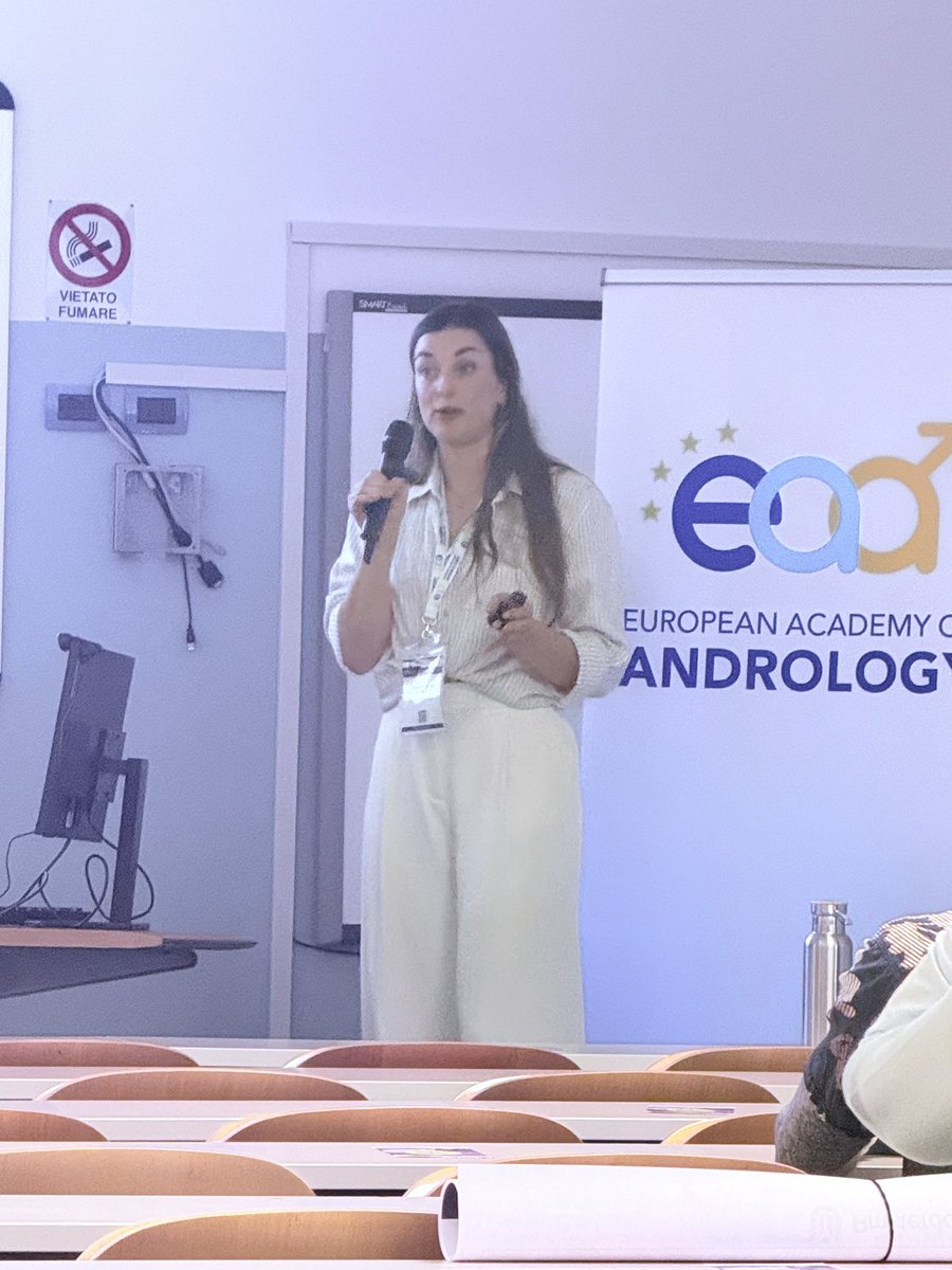 Pippa_Sangster's tweet photo. Excellent talk by Kaylee Holleman on Prmary Cilliary Dyskinesia and how our fantastic embryologists can assess sperm &amp; ICSI outcomes @EAAndrology conference in Italy. Good to see not just endourology using “Lasers” … who knew they could be used to check sperm health https://t.co/vu6LB4oH77
