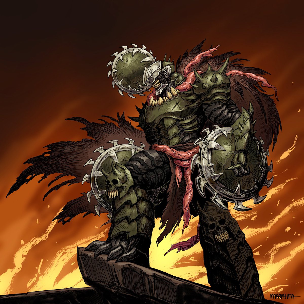 VideoArtGame's tweet photo. Doom: The Dark Ages x Chainsaw Man

Artist: @the_marahfa https://t.co/tOU2YB8iQo