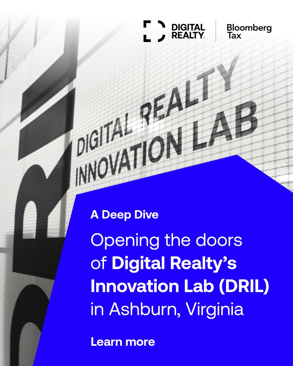 digitalrealty's tweet photo. Transparency starts by opening our doors.

@bloombergtax recently visited our Digital Realty Innovation Lab (DRIL) in Ashburn, Virginia to see what goes on behind the walls of the infrastructure powering the digital economy: https://t.co/LsjbVecBbz

#TheDataMeetingPlace https://t.co/aMjj2KhQK1