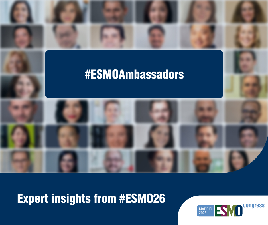 myESMO's tweet photo. ESMO is pleased to announce the #ESMOAmbassadors for #ESMO26. 
They will share scientific highlights, expert perspectives and insights on the latest research presented at #ESMO26 across tumour types and disciplines. 

🔗Discover the Ambassadors: https://t.co/bNrEAdOETz https://t.co/wRnBZ3v9Ib