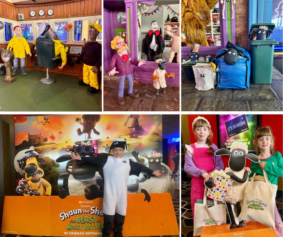 GromitUnleashed's tweet photo. Shaun the Sheep: The Beast of Mossy Bottom is released in UK cinemas today and we can’t wait to see what Shaun and the flock get up to in their latest spooky feature-length adventure. 🎃🐏 

Thanks to @Aardman, patient families from Bristol Children’s Hospital and fundraisers for @thegrandappeal were invited to a special family screening. 📽️ 

There were fun sets from the film, goody bags, ice cream and a woolly good day out for all. Read more in our blog: https://t.co/1a2XChNdZf