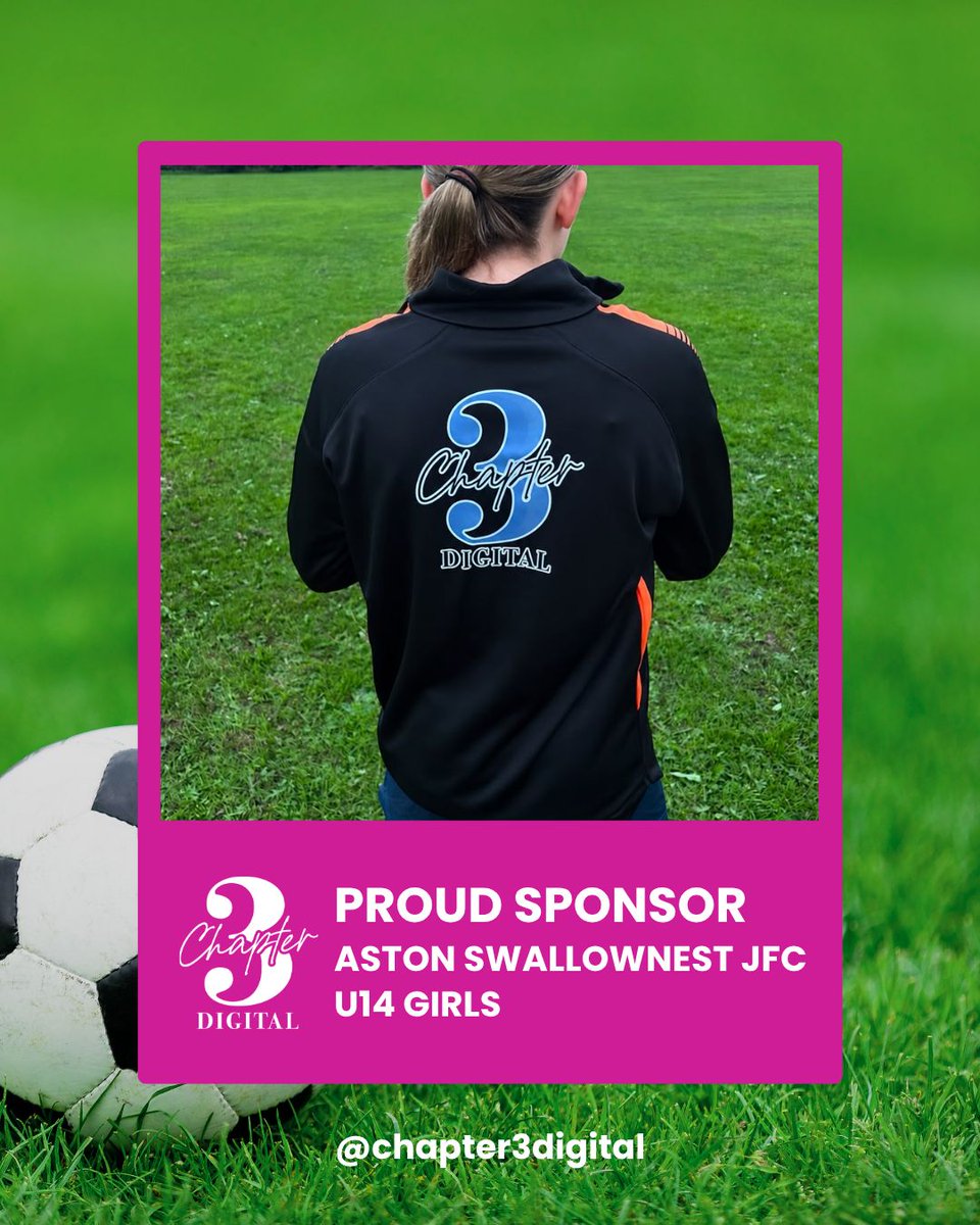 chapter3digital's tweet photo. We're proud to sponsor Aston Swallownest JFC U14 Girls for the 2026/27 season!

Supporting local businesses, charities, community groups and grassroots sport matters to us at Chapter 3 Digital. We can't wait to see our logo on the girls' new training jackets! 

#Chapter3Digital https://t.co/Xcnbfi5LX4