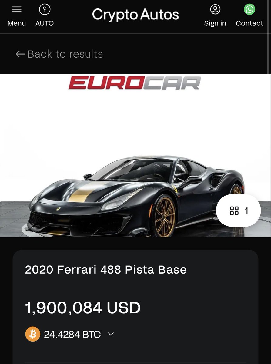 waqszzz's tweet photo. Friendly remember that we are now live in 🇺🇸 USA!

Here is an incredibly low mileage 488 Pista available at EUROCAR.

This is an investment to put away.

$AUTOS @autosofficial https://t.co/LZiZj2vFKv