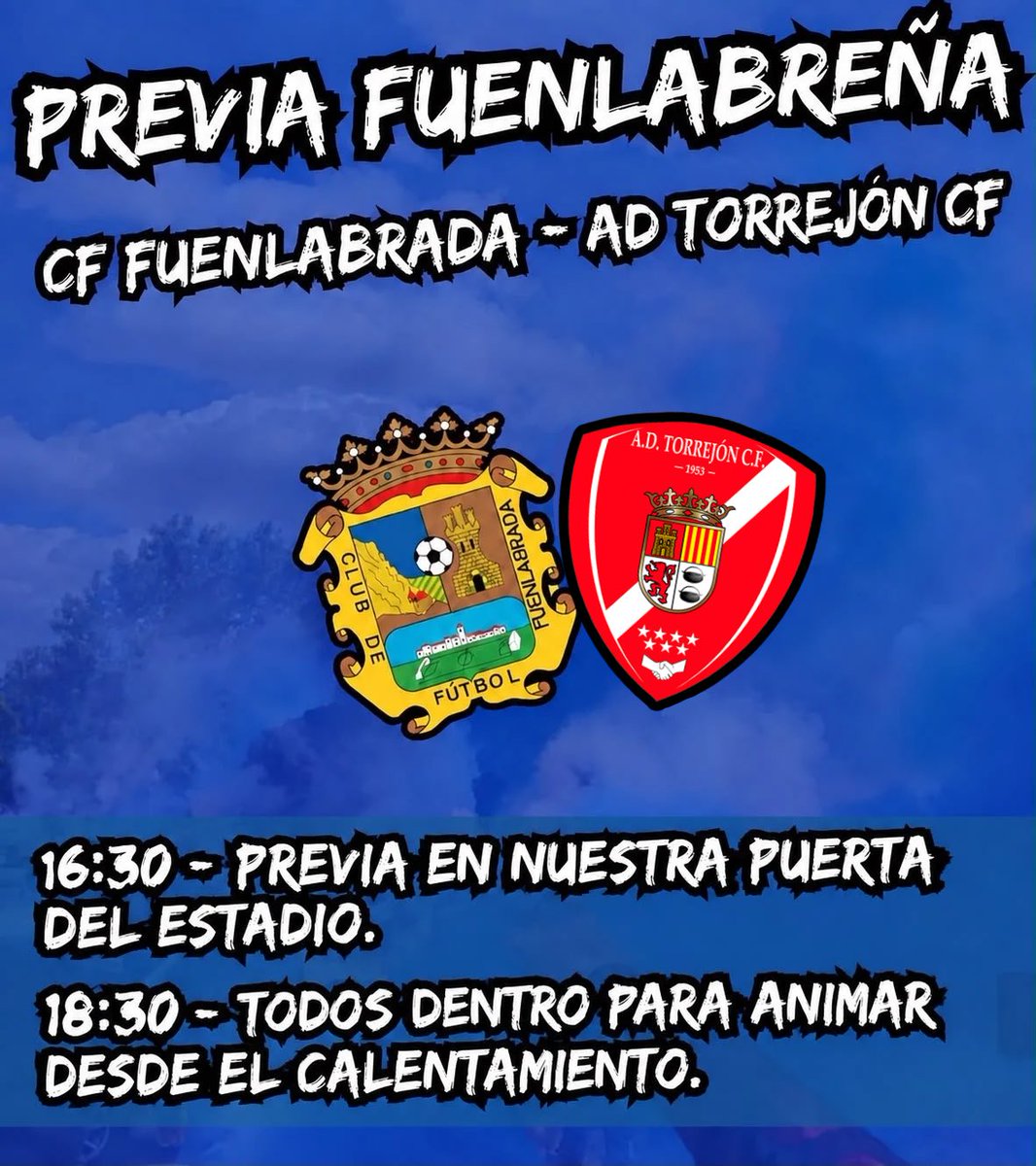 fondo1975's tweet photo. 📣FUENLABREÑOS 

Este partido es una fiesta y lo tomaremos como tal. 

🍻 Desde las 16:30 en nuestra puerta del campo tendremos cerveza a 1€.
🔵 A las 18:30 TODOS dentro necesitamos una caldera desde el calentamiento. https://t.co/oTgWTqstE6