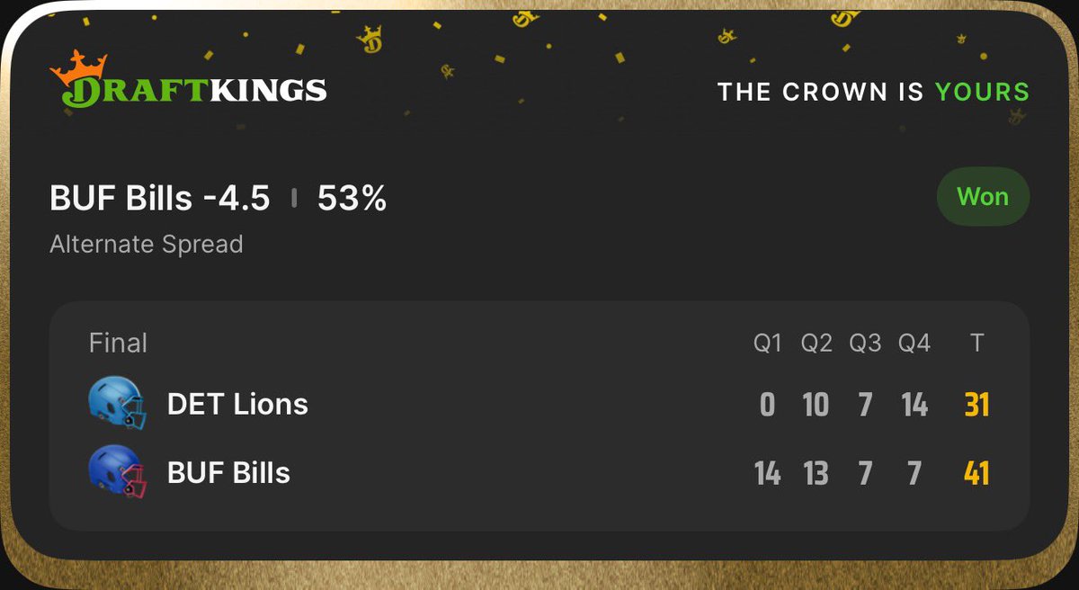 DonChrisx's tweet photo. Wow can’t believe this I’m 4-0 on Primetime games😮‍💨……..did not wager into Giants game

Patriots +3.5🍀
49ers + +4.5🍀
Chiefs ML🍀
Bills ML🍀 https://t.co/9ji2clUJ9w
