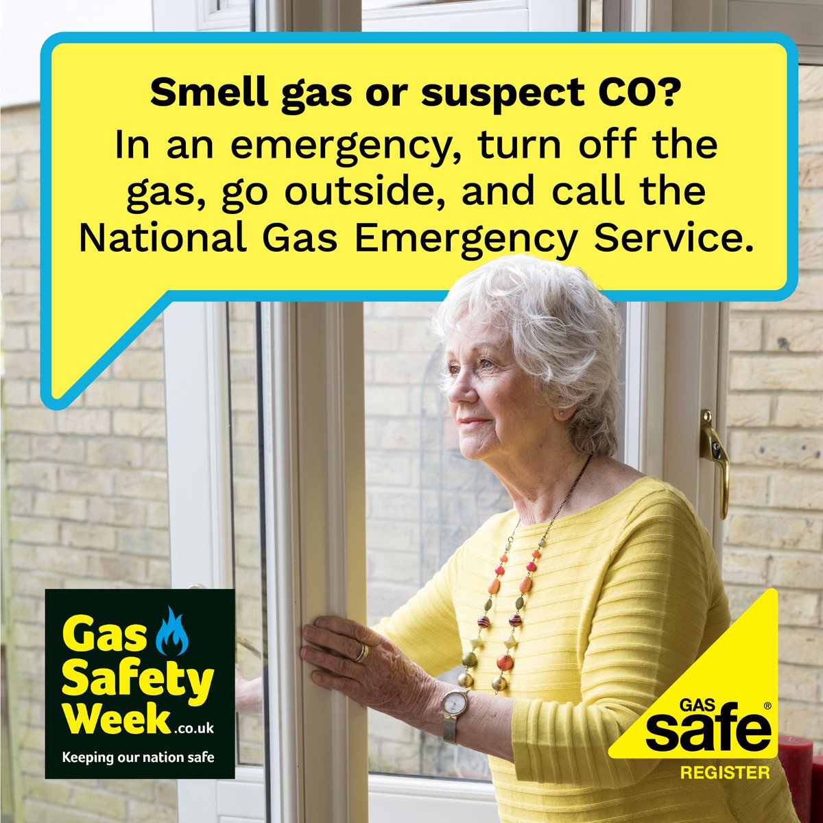 GasSafeRegister's tweet photo. In a gas emergency, it’s important to act quickly. Stop using gas appliances, turn off the gas at the meter, open windows, go outside, and call the National Gas Emergency Service on 0800 111 999. Get medical help if you feel unwell.
Find out more at https://t.co/C1yo2bTWFz #GSW26 https://t.co/OmkO3WZ44w