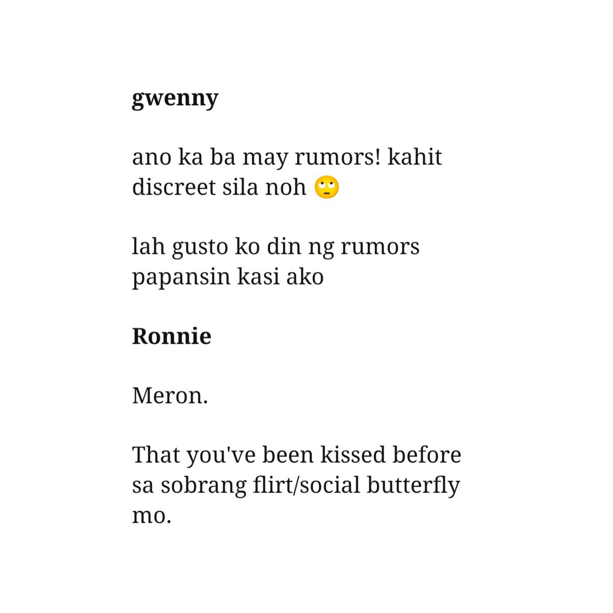 ririireads's tweet photo. russgwenny na parehas may rumor na fuckboy/flirt sila pero ang totoo ay first kiss nila ang isa't isa 🚬 https://t.co/6HUeiwIARZ