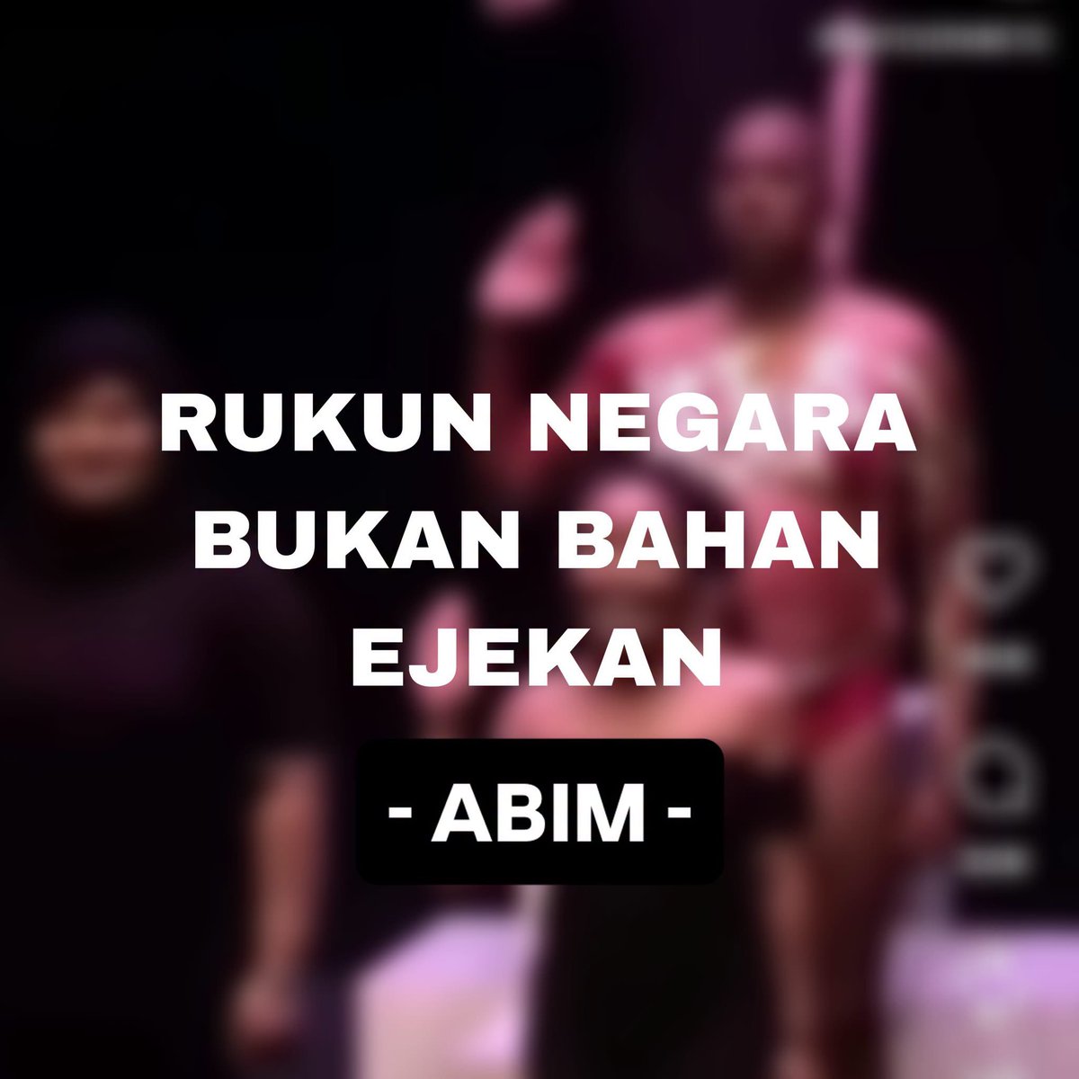 abimalaysia's tweet photo. RUKUN NEGARA BUKAN BAHAN EJEKAN, KEBEBASAN SENI MENUNTUT TANGGUNGJAWAB

ABIM mengecam pementasan teater yang tular memperlekehkan Rukun Negara. Tindakan tersebut bukan suatu keberanian berkarya, tetapi kecuaian moral yang merendahkan asas kehidupan bersama rakyat Malaysia. https://t.co/RkFRtEp2SA