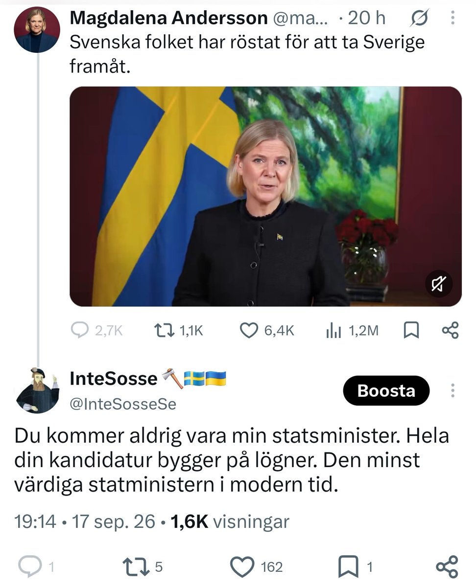 InteSosseSe's tweet photo. Finns det någon förklaring till att Andersson nu stängt möjligheten att kommentera hennes tal till nationen, tror ni? 😎😇😅🫶 https://t.co/7M3dEGSWO0