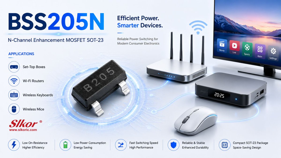 slkorsemicon's tweet photo. 🔧 BSS205N N-Channel Enhancement MOSFET | SOT-23Looking for a compact MOSFET for efficient switching applications?
https://t.co/NKfBOoilTs
#Slkor #BSS205N #MOSFET #PowerMOSFET #NChannelMOSFET #SOT23 #PWM #LoadSwitch #Semiconductor #Electronics https://t.co/iv2ZhgukT9