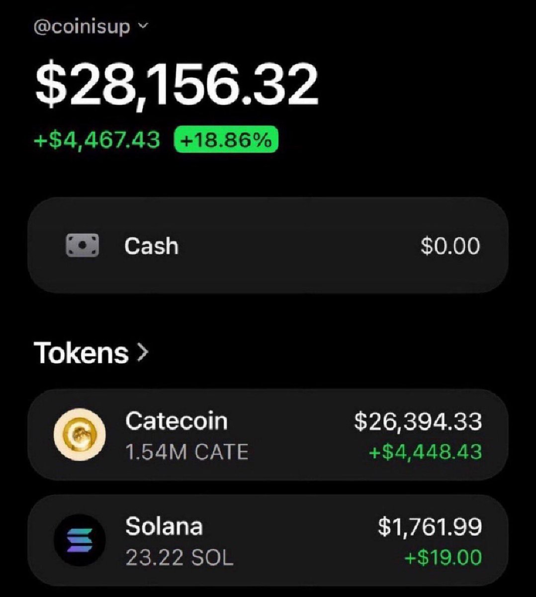 AlphaAgentcall's tweet photo. Finally made over 26394 from $CATE

Giving away $8,000 among the first 750 people to retweet, like and follow!🔔

Drop your $SOL wallet! https://t.co/MyuZG5wRGv