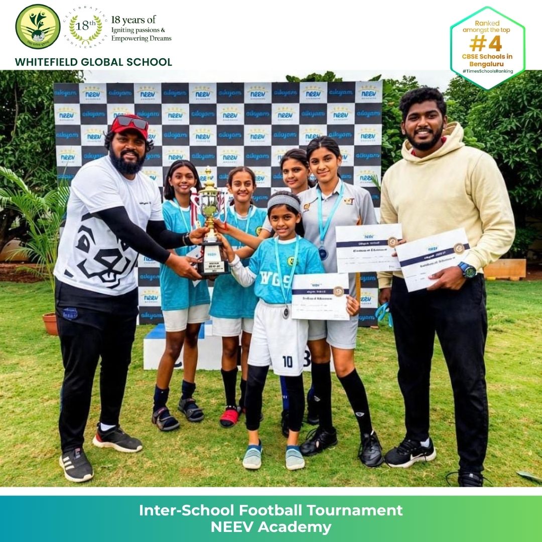 wgs_bengaluru's tweet photo. β½π Double Victory at the NEEV Academy Tournament! Our Grade 12 & Below Girls Team are Champions, while Grade 8 & Below secured Runner-Up! π₯π₯π
Proud of our WGS girls for their teamwork, determination and sportsmanship! π #WGSBengaluru #WGS #WGSpride #Football https://t.co/hfzzfpnT2n