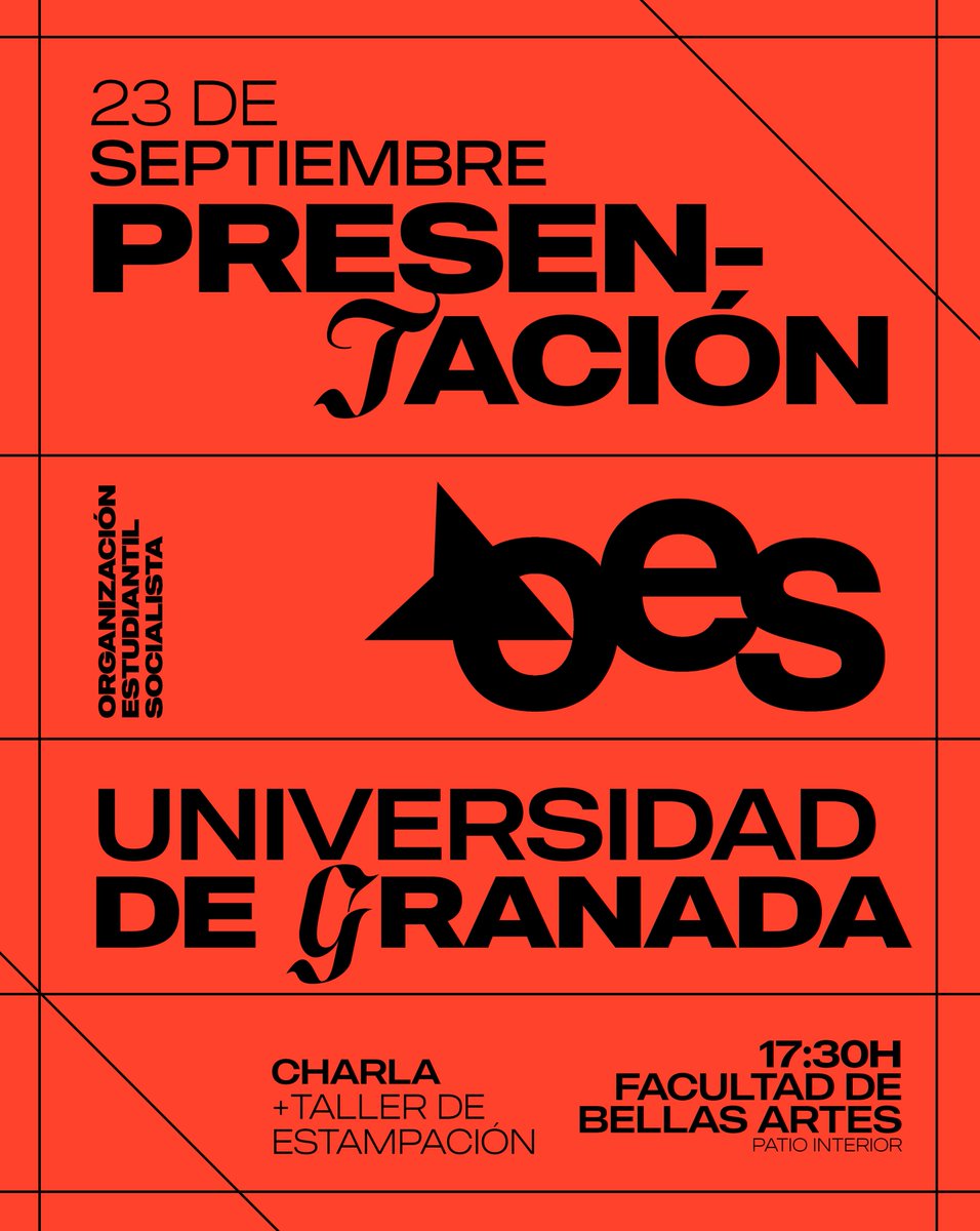 OES_Granada's tweet photo. El miércoles 23 de septiembre tendremos la tercera presentación de la Organización Estudiantil Socialista en Granada.

A las 17:00h daremos una charla explicando nuestra propuesta.

🗓️ Miercoles, 23
📍 Facultad de Bellas Artes, en el patio interior junto a la cafetería https://t.co/BwagxOFY3f