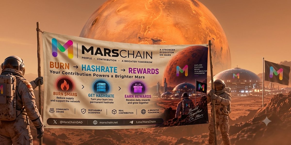 Nazmulislam958's tweet photo. Future on Mars with MarsChain!
BURN $MARS → Reduce supply &amp; fuel the ecosystem
GET HASHRATE → Turn your contribution into permanent power
EARN REWARDS → Receive daily rewards as we grow together
Join a community.Your contribution powers a brighter tomorrow! 
#MarsChain https://t.co/YZ3wmyTzou