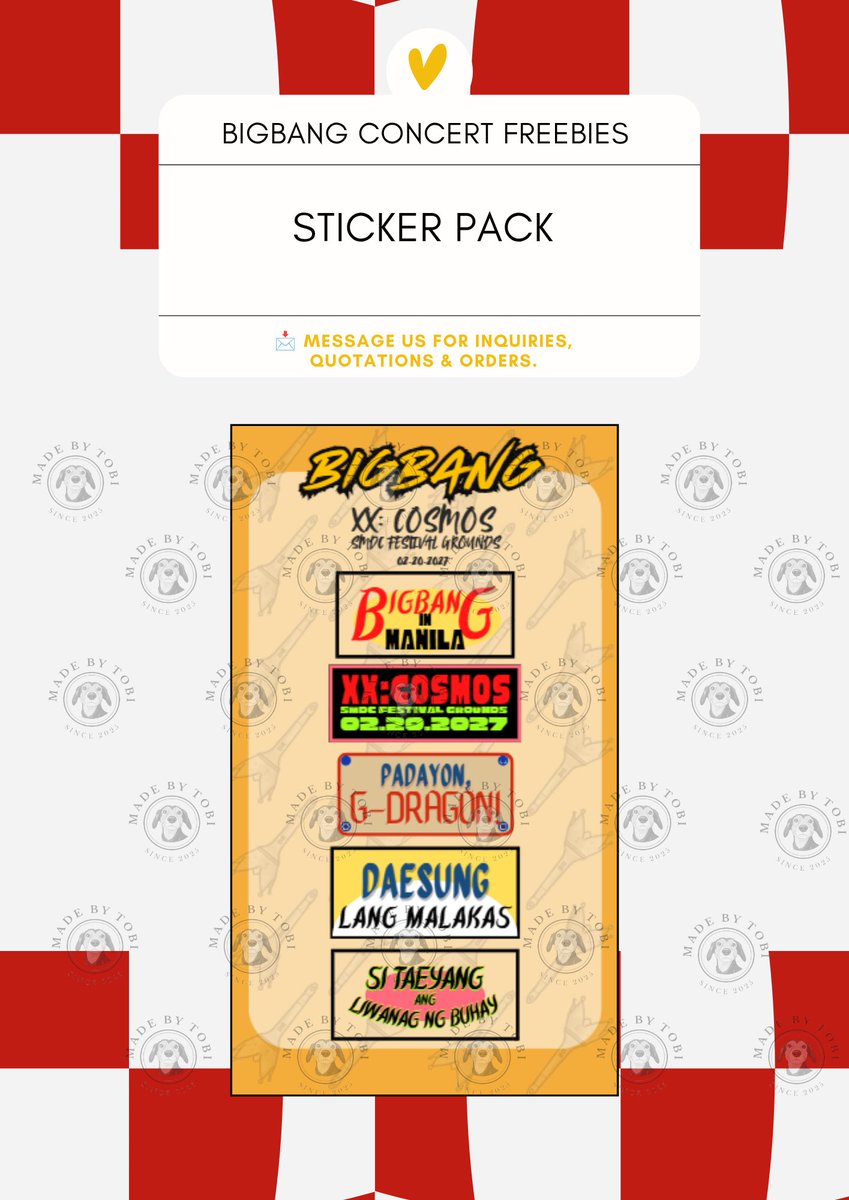 anjjnkm's tweet photo. wts lfb

BIGBANG CONCERT FREEBIES

Bookmarks, Pins, Stickers and Hand Banners!

Made these for fellow VIPs 🥹👑

See you there (kahit di pa nakakasecure ng tickets😭) 🐉☀️🐯

#BIGBANG #BIGBANGPH BIGBANG IN MANILA https://t.co/LWKGhtklx7