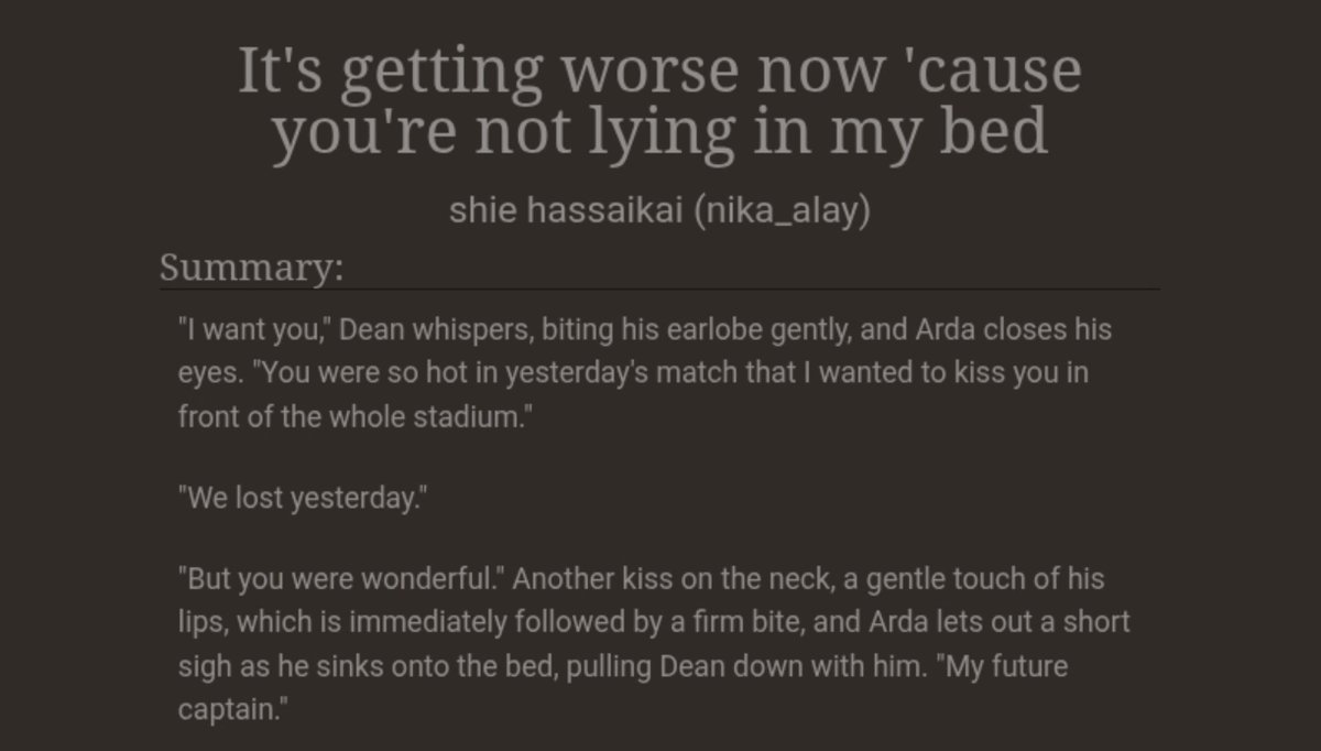 shiabelen's tweet photo. #dearda #ardean #ao3 #fic
i finally finished this fic!! slightly smut + fluff hope y'all will enjoy
https://t.co/cLz36zncqm https://t.co/hMEczy99Us