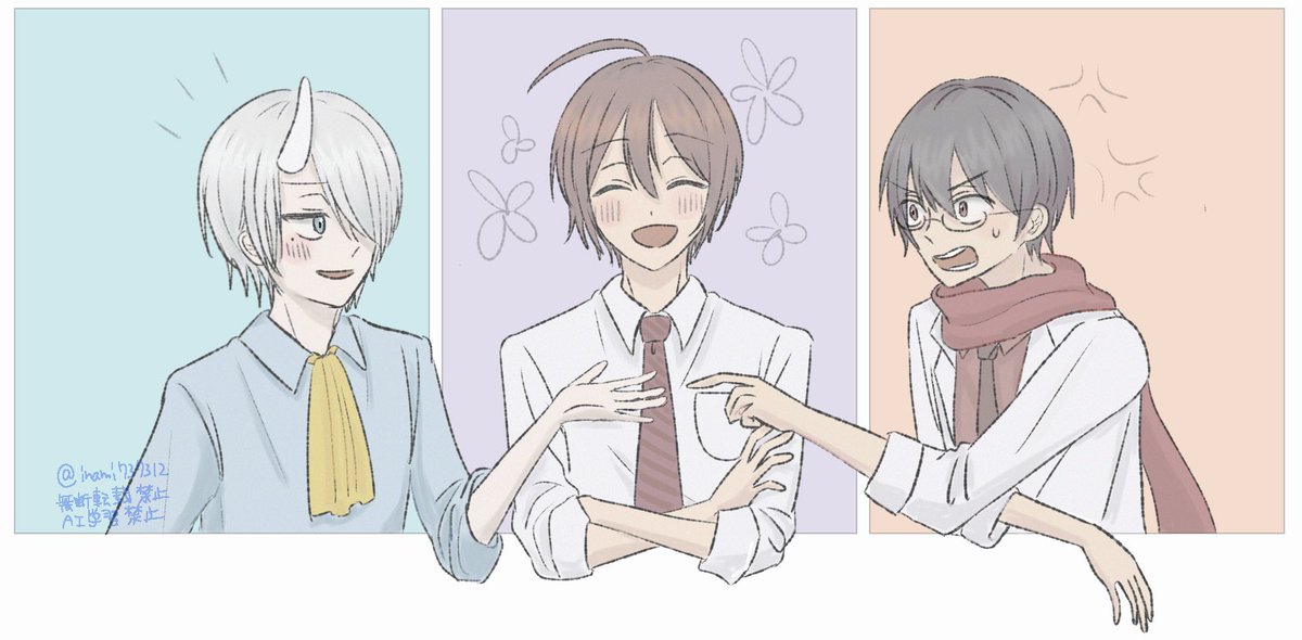 7comei's tweet photo. 教師トリオわちゃわちゃ　#妖はじFA https://t.co/NaWi15LsXH