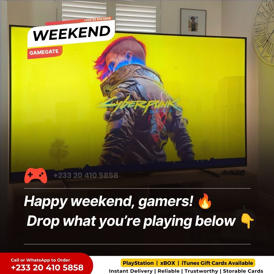 GameGateGh's tweet photo. Happy weekend, gamers! 🔥
  Drop what you’re playing below 👇
#PlayStation #xbox #psn #gamers #gaming #ghana #GhanaGamers #GiftCards #PlayStationGhana #XboxGhana #NintendoGhana #GamingGhana #InstantDelivery #GiftCardGhana #GhanaGaming #PSNGhana https://t.co/i0X2TGqrRq