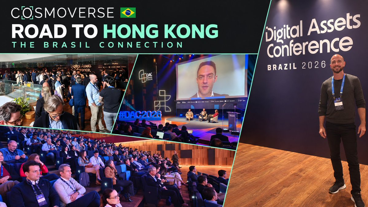 CosmoverseHQ's tweet photo. The Road to Hong Kong starts in Brazil 🇧🇷🇭🇰

At Digital Assets Conference Brazil, we captured the people, capital and infrastructure connecting Latin America with Asia’s digital asset economy.

This is The Brasil Connection, the opening story on our journey to Cosmoverse Hong Kong.