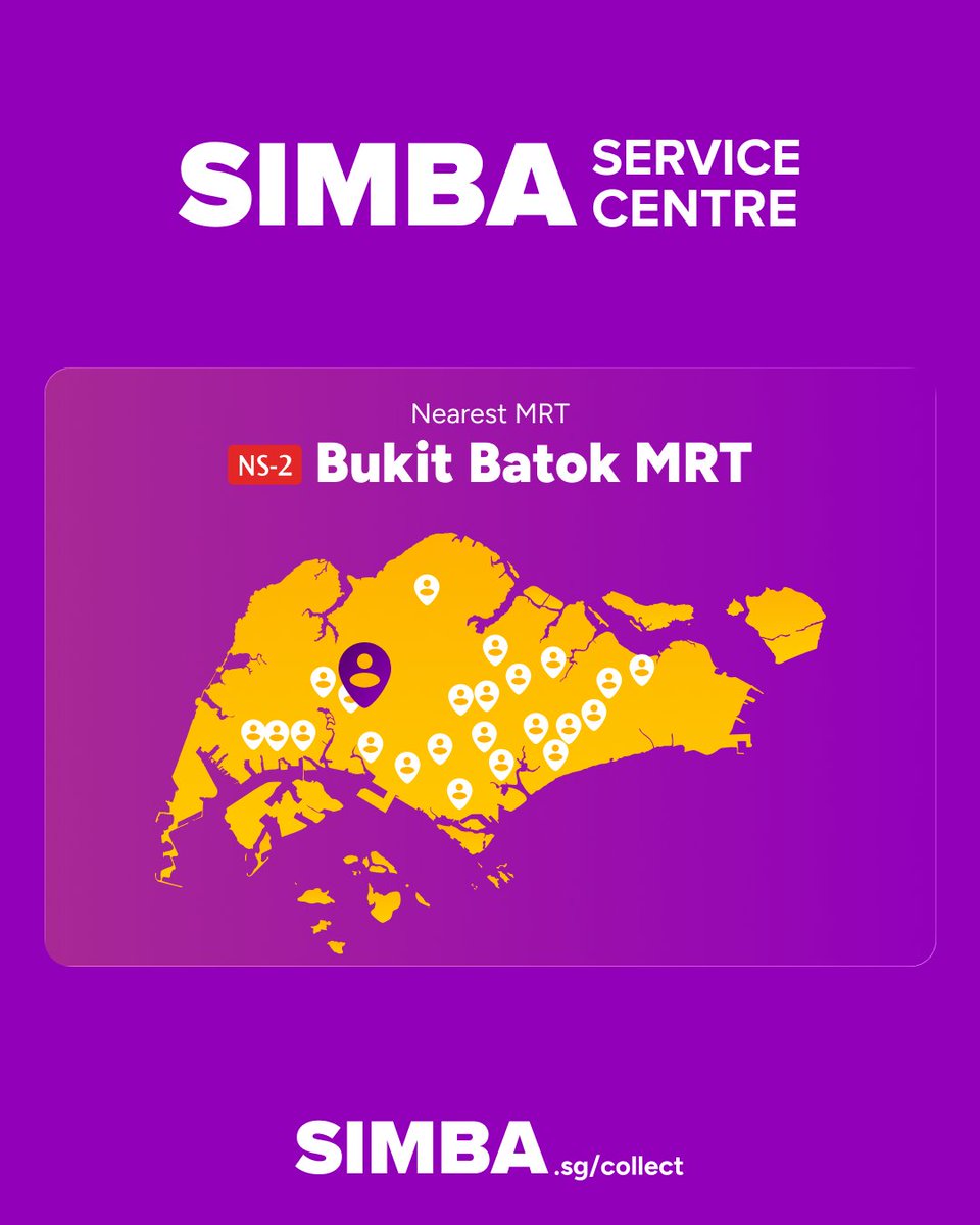 SimbaTelecomSG's tweet photo. Hello Bukit Batok! Our Service Centre is officially open!
We are happy to be serving you again.
📍 Blk 634 Bukit Batok Central #01-112 S(650634)
⏰ Daily, 10.30am – 3pm & 4pm – 8pm
Same great service, now open and ready for you 🔥
#SIMBA #SimplyTheBest #SIMBABroadband #SIMBA5G https://t.co/FqOKOXsgJK