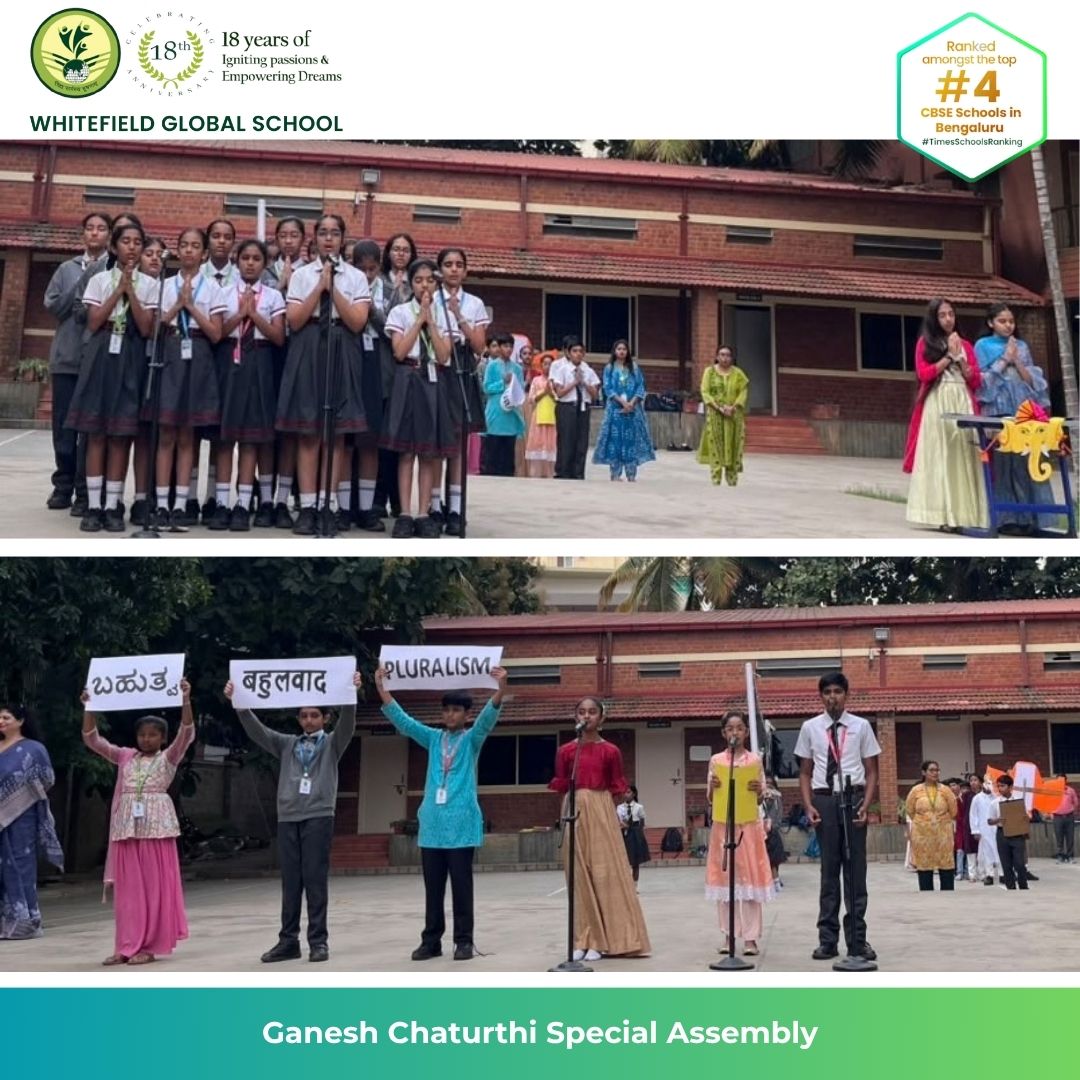 wgs_bengaluru's tweet photo. πΊπ Grade 6 Water celebrated Ganesh Chaturthi with prayers, dance, a wisdom-filled skit and an exciting quiz! β¨ππ§
A joyful celebration of culture, learning, teamwork and student leadership. Ganpati Bappa Morya! ππ« #WGSBengaluru #WGSpride #GaneshChaturthi https://t.co/B0VCfrVDVY