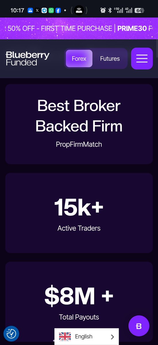 K_alexstar's tweet photo. Small forex capital can limit your returns, even when you get the trade right.

That’s why prop funding is worth exploring. Get access to larger trading capital without putting a huge amount of your own money at risk.

Blueberry Funded is one option to check out.

https://t.co/XaIrDRR16h