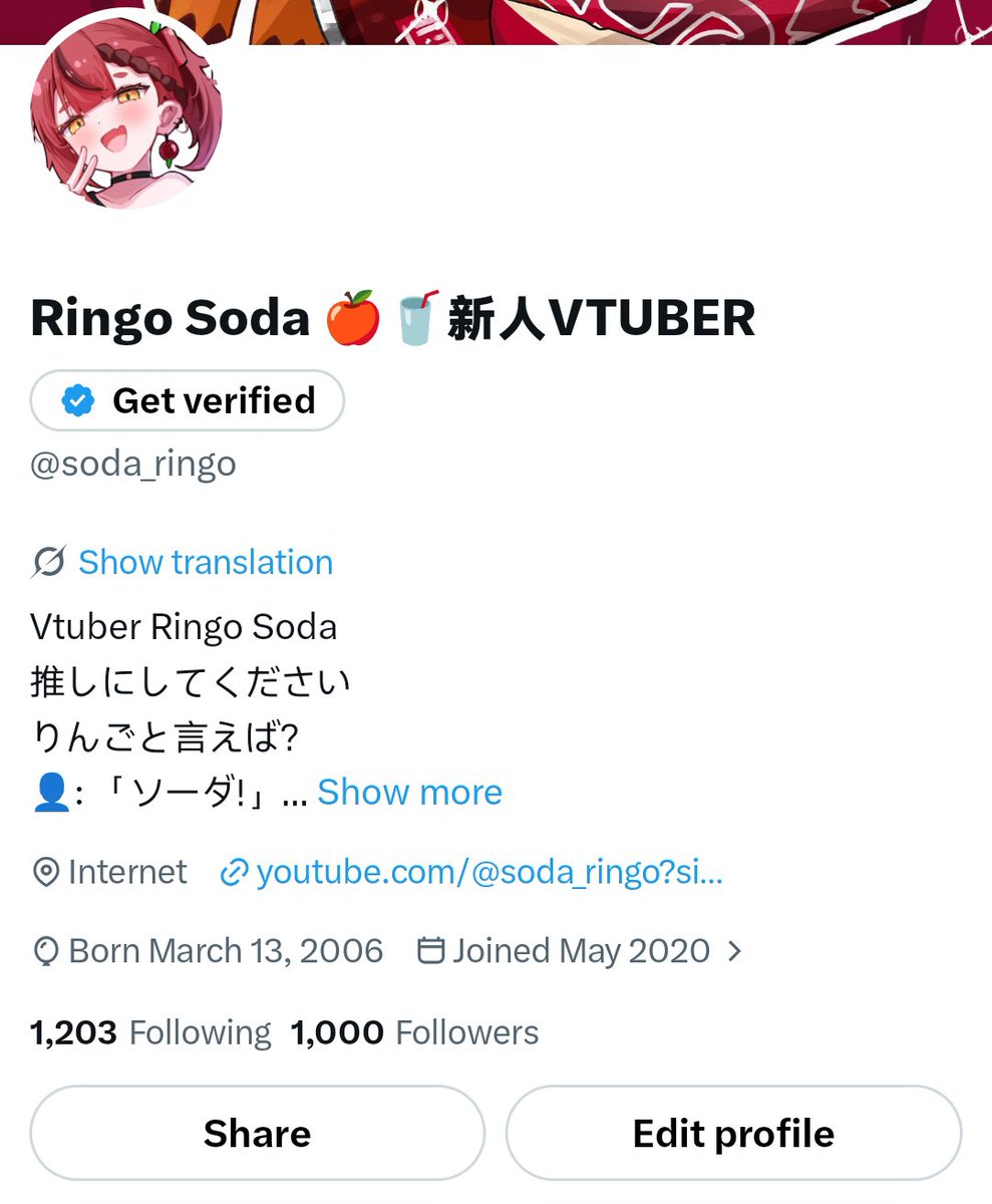 soda_ringo's tweet photo. Terimakasih atas 1k followers nya<3!
Aku sangat tidak menyangka bisa menyentuh angka 1k pada hari ini hiks :')
Btw jangan lupa subscribe youtube juga ya! :D https://t.co/IgyEHjDKAw