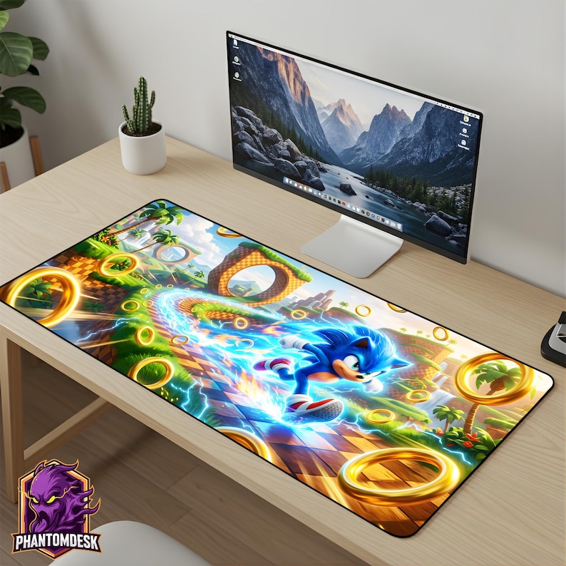 Phantom__Desk's tweet photo. 💙⚡ Gotta go fast! 🏁

Bring Sonic-inspired speed to your setup with this vibrant XL Gaming Desk Mat featuring golden rings, tropical scenery &amp; electric-blue energy. 💨

🛒 Available on Etsy!
https://t.co/r8WeE22xX9

#Sonic #SonicTheHedgehog #GamingSetup #DeskMat https://t.co/AAM48tdaIt
