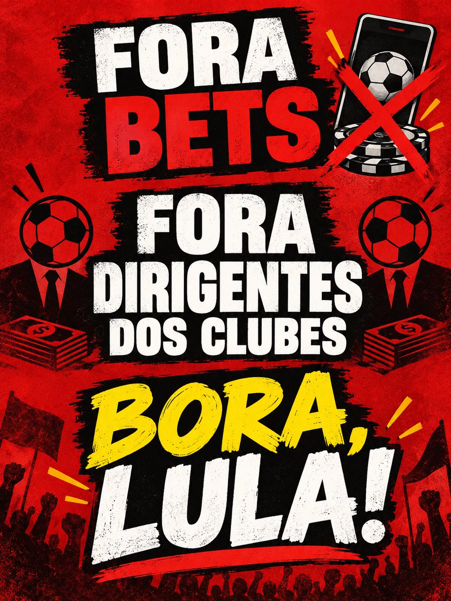 BacurauA's tweet photo. Fora Bets!
Fora dirigentes dos clubes!
Bora, Lula! https://t.co/GVQfYAw6I5