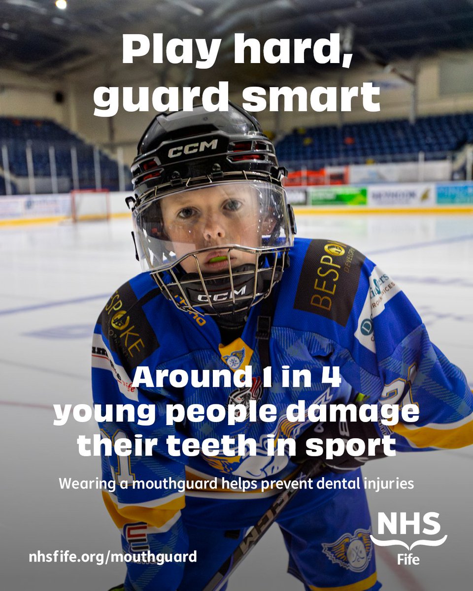 nhsfife's tweet photo. If your child plays contact sport, a mouthguard should be part of their kit.

Dental injuries can happen in an instant and may require extensive treatment.

A mouthguard can help protect their developing smile and give you peace of mind on the sidelines. https://t.co/8xHiFJ2aXw https://t.co/lzTIbb3kQ4