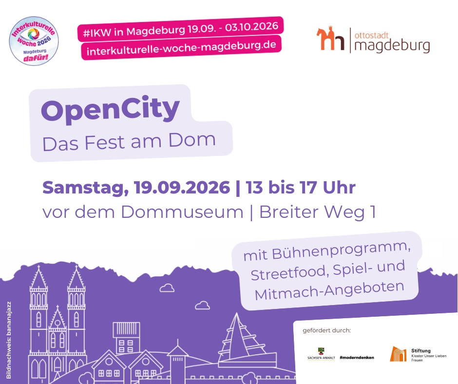 Polizei_MD's tweet photo. 🌍 OpenCity – Das Fest am Dom
Am 19.09., 13–17 Uhr, erwarten euch Musik, Streetfood &amp; Mitmachangebote. Auch das #PolizeirevierMagdeburg ist mit einem Infostand vor Ort. Kommt vorbei, stellt eure Fragen und kommt mit uns ins Gespräch! 👮‍♀️👮 Weitere Infos: https://t.co/982sqimBXh https://t.co/EjhEfRU1ZN