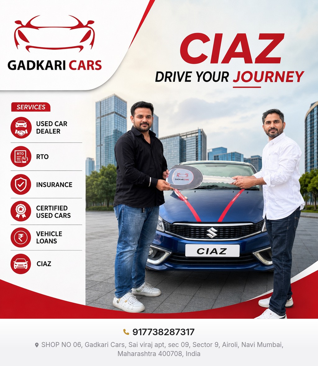 GrazynaChunpob's tweet photo. Gadkari Cars is a trusted used car dealer offering certified pre-owned CIAZ models with RTO and insurance assistance. Browse our inventory for a hassle-free experience near you. https://t.co/J0mEKIF38S