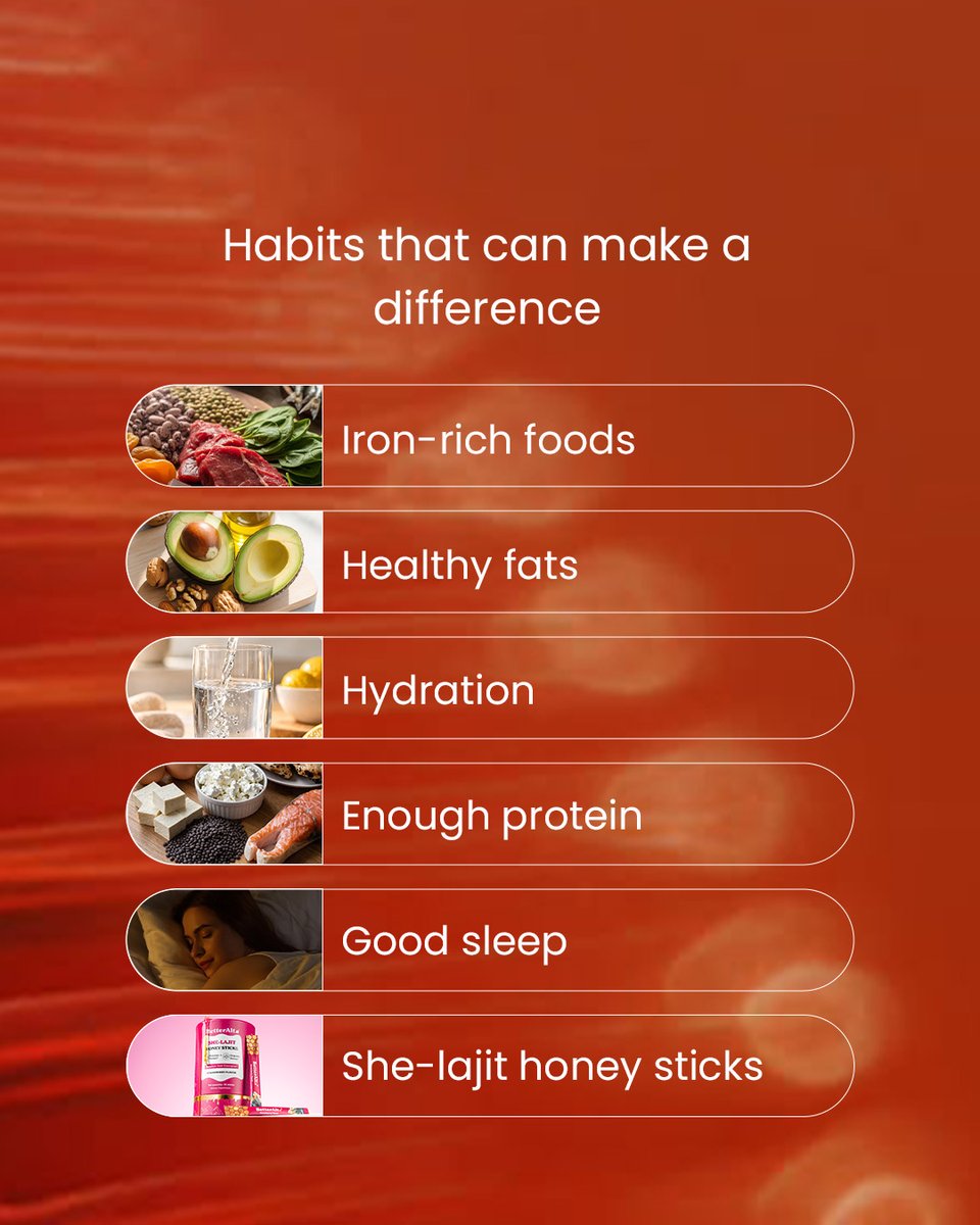 BetterAltLife's tweet photo. Iron. Healthy fats. Hydration. Protein. Sleep. She-Lajit. ๐ฏ๐
Six habits that support your hormones, energy & mood daily.
Small changes. Consistent routine. Real difference. #BetterAlt #SheLajit #HormoneHealth https://t.co/VBAEmmz8DW