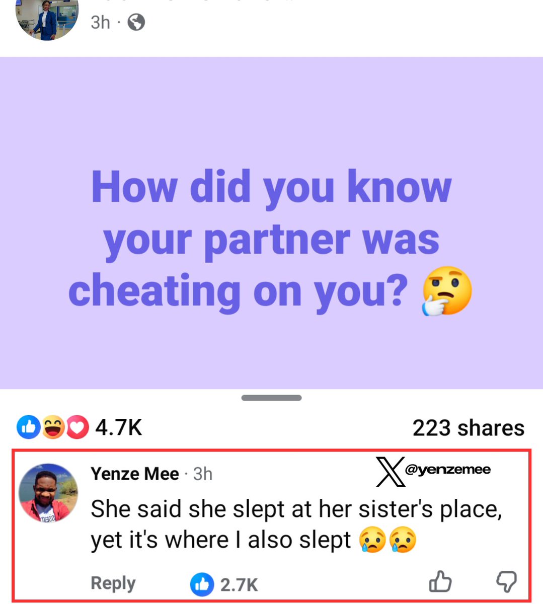 yenzemee's tweet photo. Women can lie! 😭 https://t.co/dFSlgOZfS1