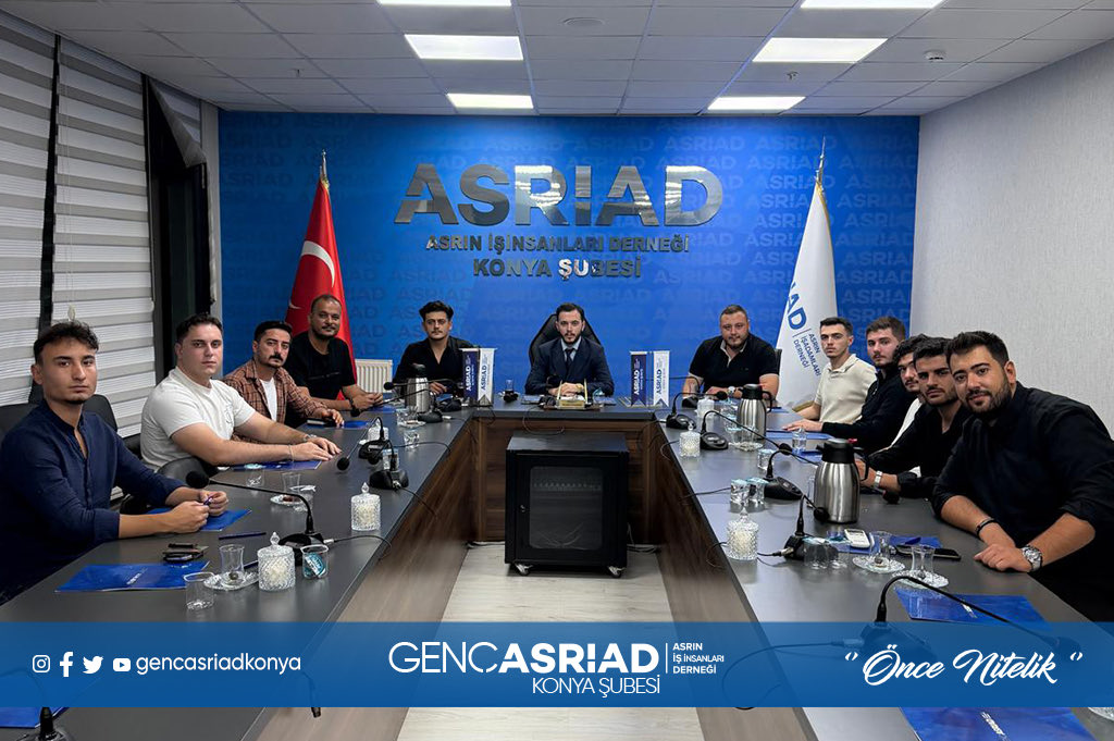 AsriadGenc's tweet photo. Genç Asriad Konya Şubesi Haftalık Rutin Yönetim Toplantısını Gerçekleştirdi.

#gençasriad #asrınişadamlarıderneği #öncenitelik #asriadkonya #konya https://t.co/DlbprgX0tV