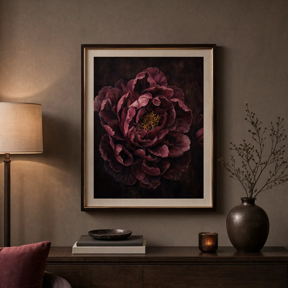 Pechatnik999's tweet photo. Burgundy Peony Wall Art Print | Moody Botanical Canvas – AffinityArts https://t.co/ruFgUMkhVZ https://t.co/YpLAw761Vh