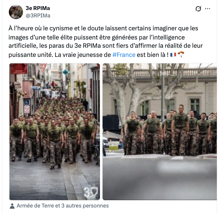 LachaudB's tweet photo. Le Canard Enchaîné révèle aujourd'hui les propos d'extrême-droite tenus par l'aumônier du 3e RPIMa de Carcassonne, devant des militaires qui rient et applaudissent.  

Ce ne sont pas des faits isolés. Il y a un manifestement un problème de respect des principes de la République et une dérive continue au sein du 3e RPIMa.

En janvier dernier déjà, j’avais déjà interpellé la ministre des Armées, au sujet d'une communication officielle du régiment utilisant, des photographies montrant des militaires arborant des tenues « Para Bruno », en référence au général Marcel Bigeard, référence historique associée à la torture pendant la guerre d'Algérie, et proclamant que « la vraie jeunesse de France est bien là ».

La réponse du ministère avait été sidérante : il avait balayé notre alerte en expliquant que la formule faisait simplement référence au fait que les images n'avaient pas été générées par intelligence artificielle. Une réaction honteuse, aussi lâche qu'irresponsable. 

J’interpelle donc à nouveau la ministre des Armées. Aujourd'hui, elle ne peut plus détourner le regard : elle doit prendre ses responsabilités, changer le commandement de ce régiment et prendre toutes les sanctions qui s'imposent. 

La République ne peut tolérer de telles dérives au sein des armées. La tolérance et l'impunité doivent cesser.