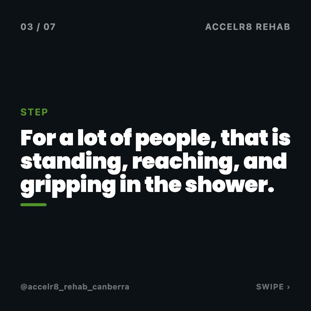 Dannyos's tweet photo. We do not start with a generic program. We start with the hardest task in your actual day, often the shower, and build strength around that first. Book a consult, link in bio. #Accelr8Rehab https://t.co/dpRFgG2jRO