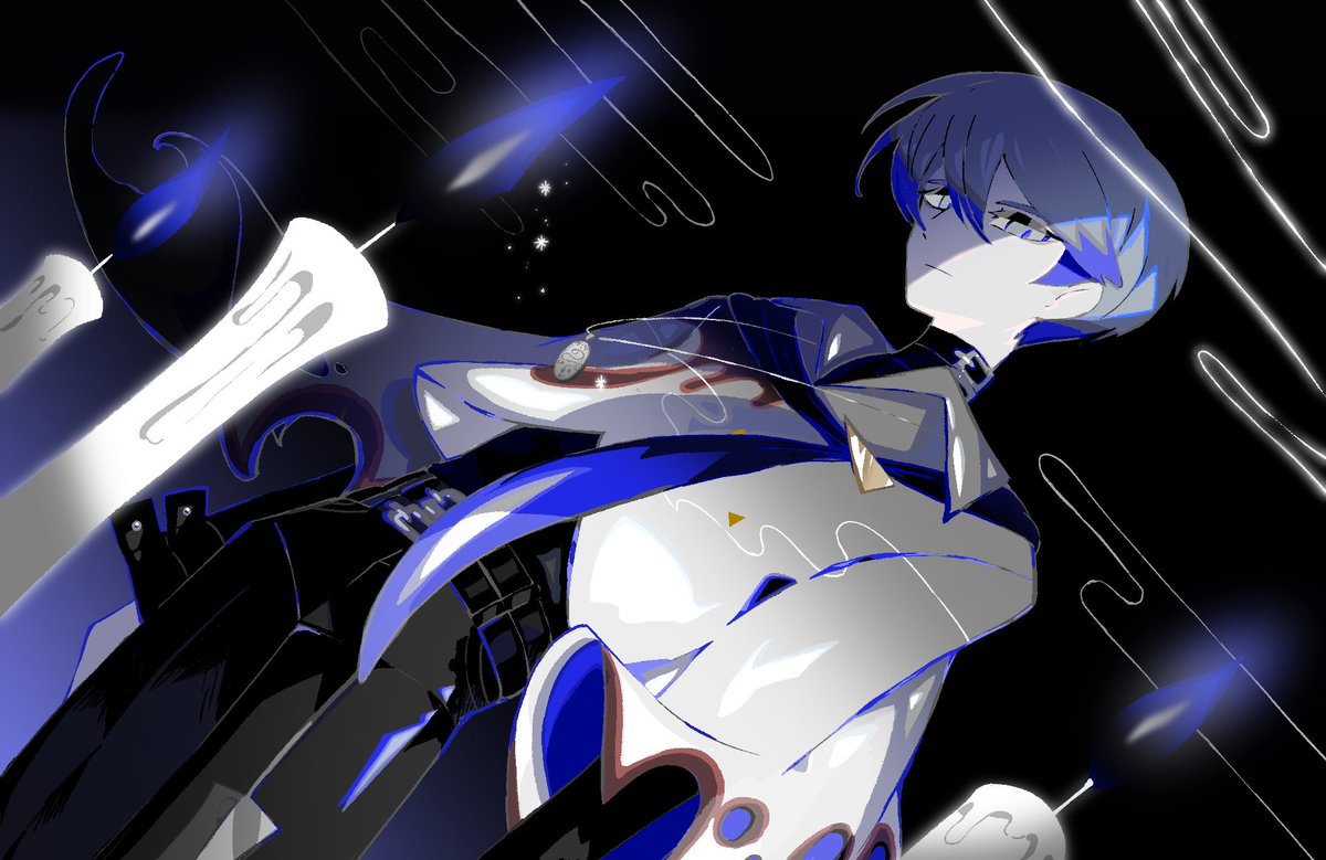 aozukikawasemi's tweet photo. 【お仕事】
香椎モイミ様楽曲『ゴーストサモン』feat.KAITO×オバケンMVイラストを描かせて頂きました👻 https://t.co/7khM5pGiyG