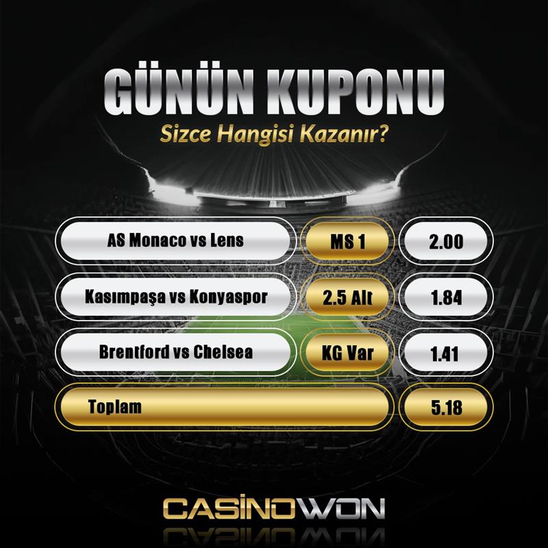 casinowoncom's tweet photo. CASİNOWON Analiz Ekibinin Tespitleri Üzerine Günün Kuponunu Sunuyoruz ! #casinowon ⚽️ %15 Çevrimsiz Spor Yatırım Bonusu ⚽️ İlk Yatırımda %50 Kayıp Bonusu! ⚽️ https://t.co/RusBGvER1I https://t.co/pTjEHTtBPU