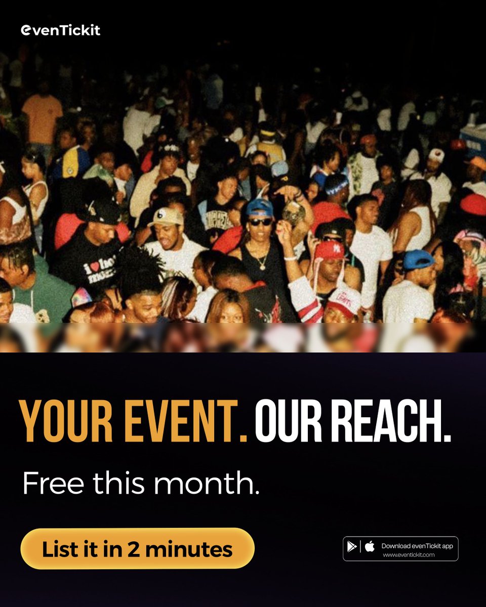 Eventickit52355's tweet photo. Your event deserves to be seen by the right people. Get your event on evenTickit and reach more event-goers.
#evenTickit #NigeriaEvents #LagosEvents https://t.co/iEXDCjMPeW