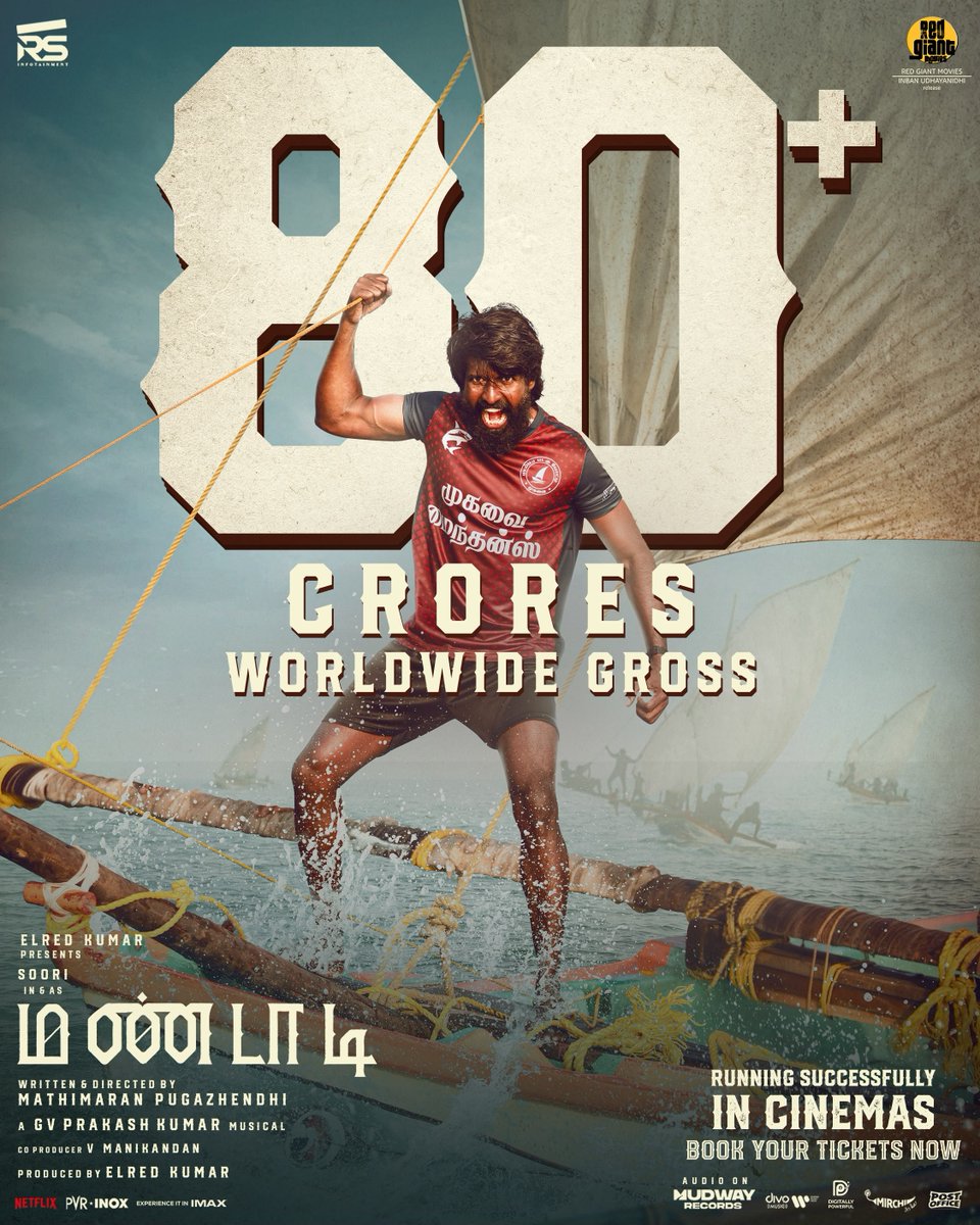betweenlines26's tweet photo. #Mandaadi இன்னொரு பெரிய மைல்கல்லை தொட்டிருக்கு.

உலகளவில் ரூ.80+ கோடி வசூலை கடந்து தொடர்ந்து வெற்றிகரமாக ஓடிக்கிட்டு இருக்கு.

திரையரங்குகளில் #Mandaadi-யின் வெற்றிப் பயணம் இன்னும் தொடர்ந்து கொண்டே இருக்கு. https://t.co/B1qbqBuf5G