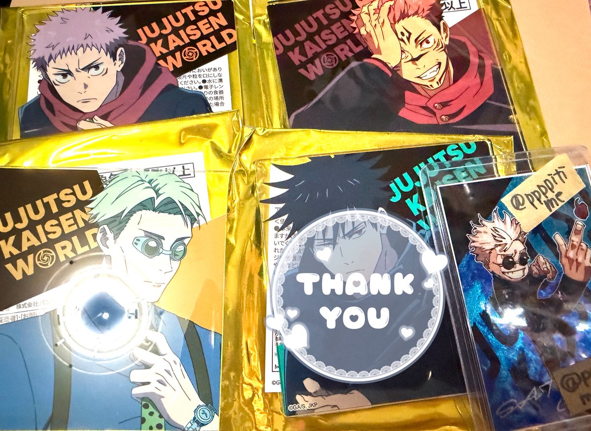 ppppitime's tweet photo. 【交換】呪術廻戦 JUJUTSU KAISEN WORLD 呪術廻戦ワールド 池袋 バンダイナムコ アクリルコースター

譲) 虎杖.七海 建人.宿儺
求) 五条.伏黒 恵(友人分)or定価

本日只今、池袋で手渡し可能または郵送
五条の交換は当方同種2点提供2:1交換可能
検索からもお気軽に✨️ https://t.co/TQoFSlYyES